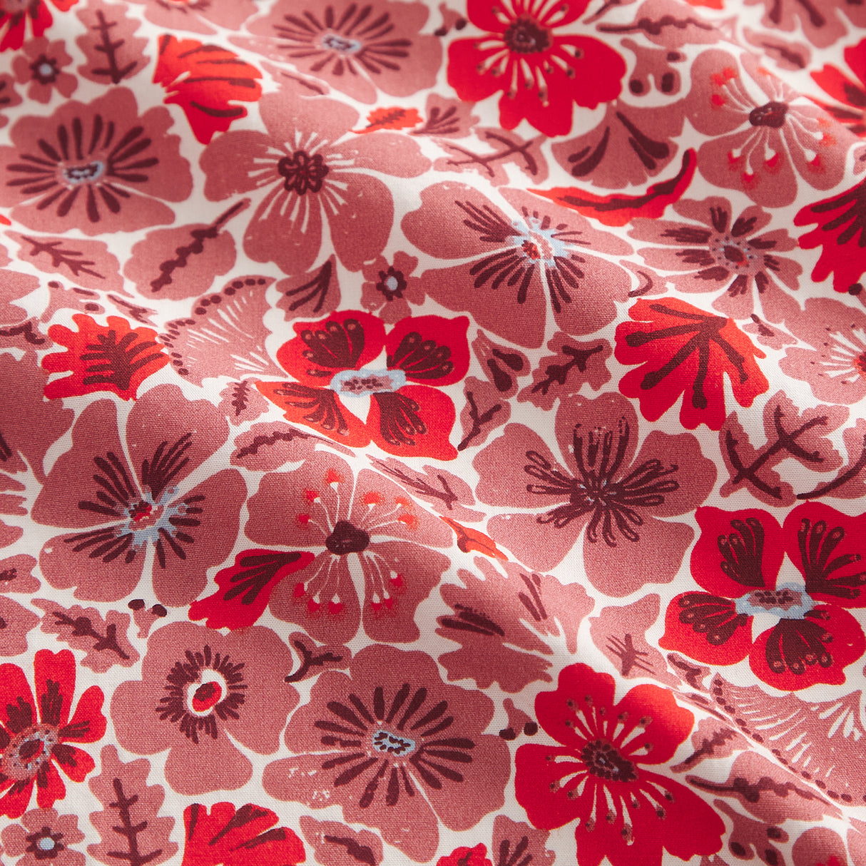 Magnolia Cotton Pillowcase Set - Poppy Standard