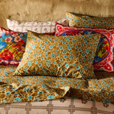 Magnolia Cotton Pillowcase Set - Turquoise Standard