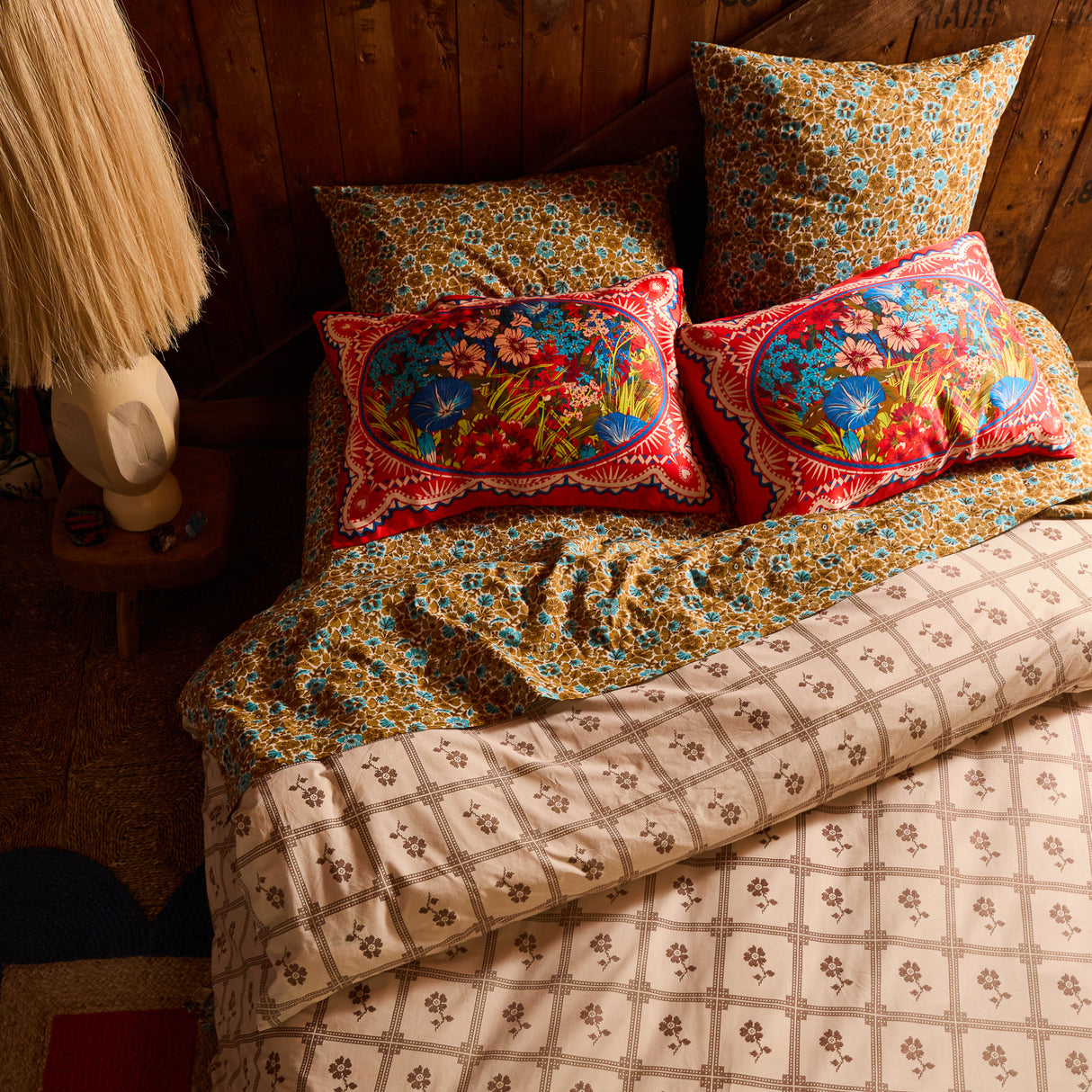 Magnolia Cotton Pillowcase Set - Turquoise Standard