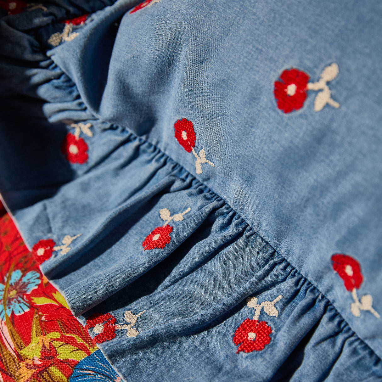 Anneliese Ruffle Pillowcase - Poppy Standard