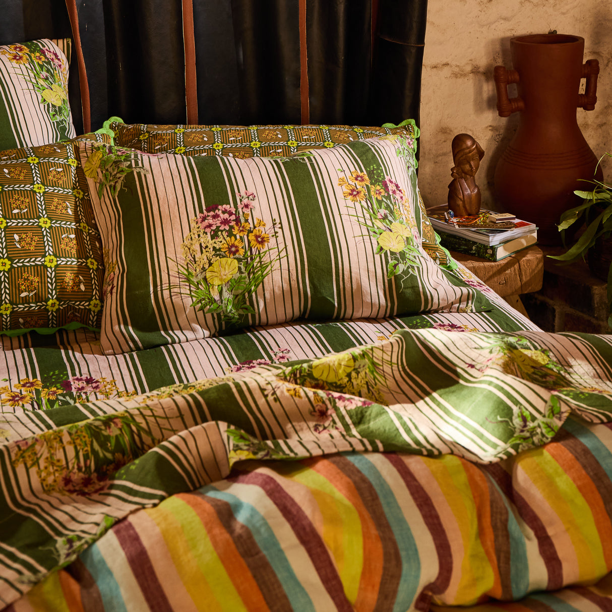 Dempsey Linen Pillowcase Set - Hunter Green Standard