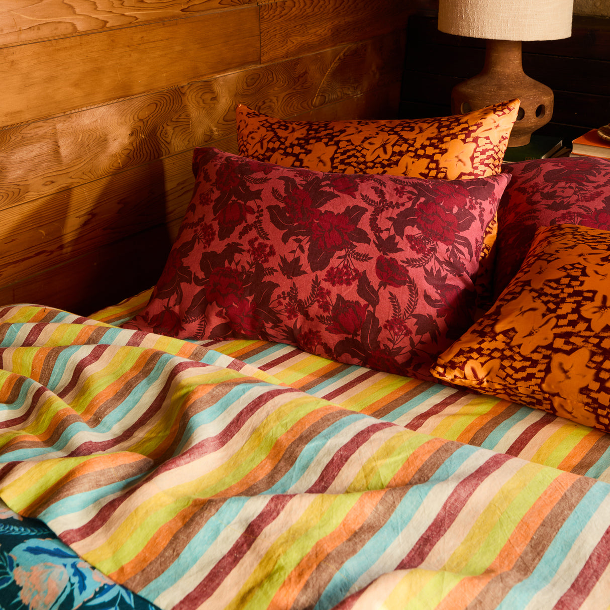 Sierra Linen Pillowcase Set - Terracotta Standard