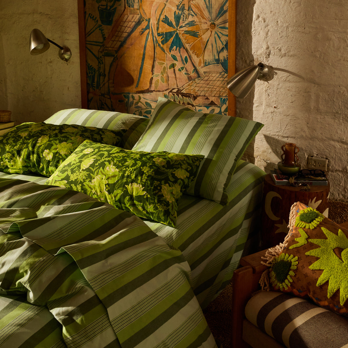 Sierra Linen Pillowcase Set - Hunter Green Standard