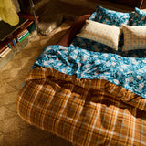 Frances Linen Quilt Cover - Sable Queen