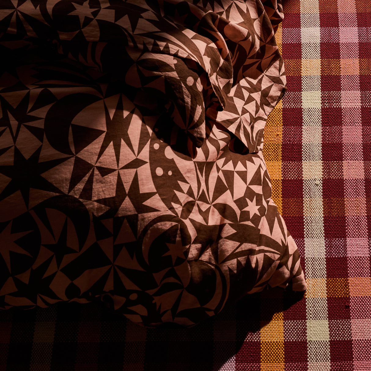 Nora Linen Quilt Cover - Carnelian Queen