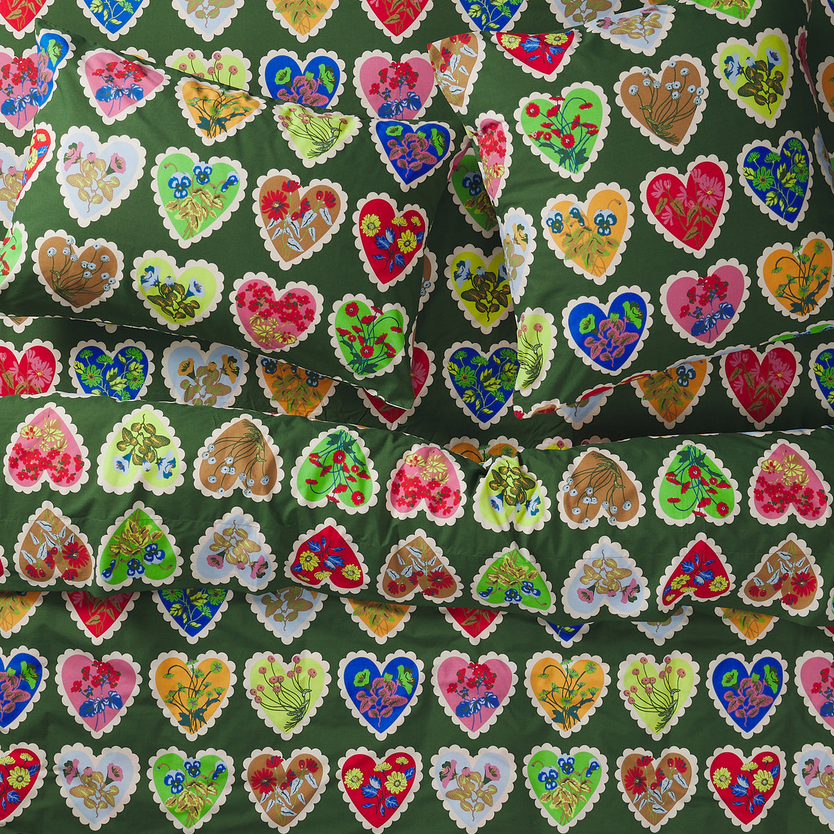 Loretta Cotton Quilt Cover - Hunter Green Single