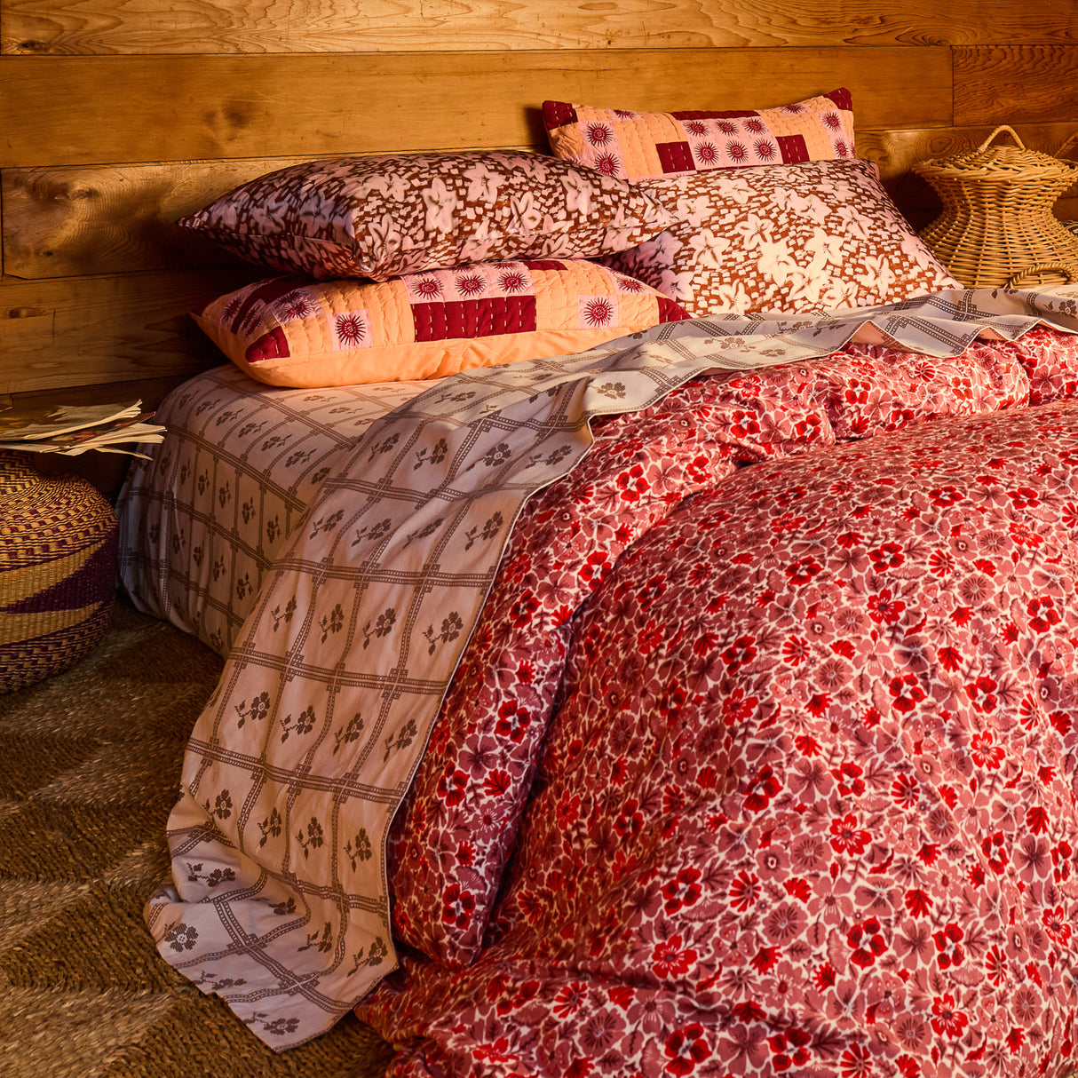Magnolia Cotton Quilt Cover - Poppy Single