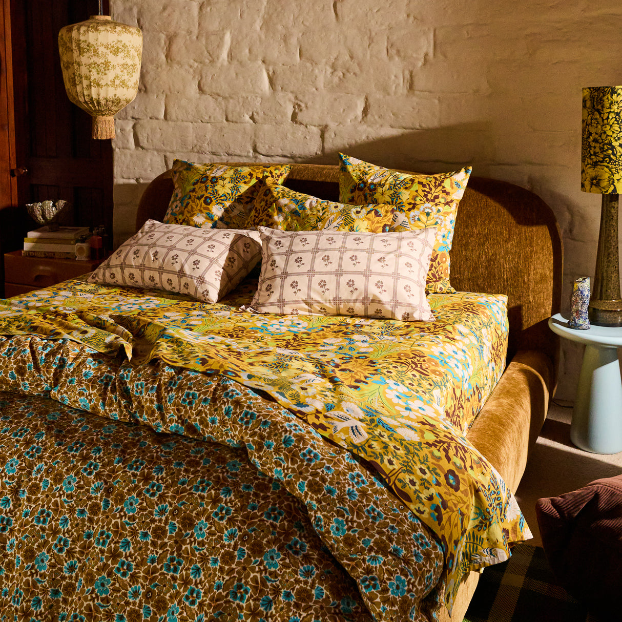 Magnolia Cotton Quilt Cover - Turquoise Single