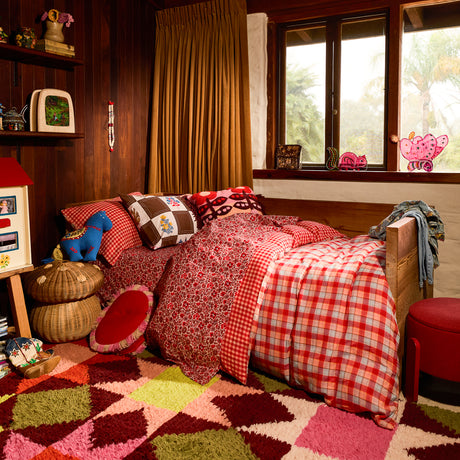 Otis Cotton Quilt Cover - Poppy Single