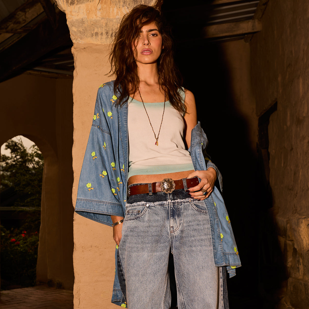 Anneliese Denim Robe - Peridot