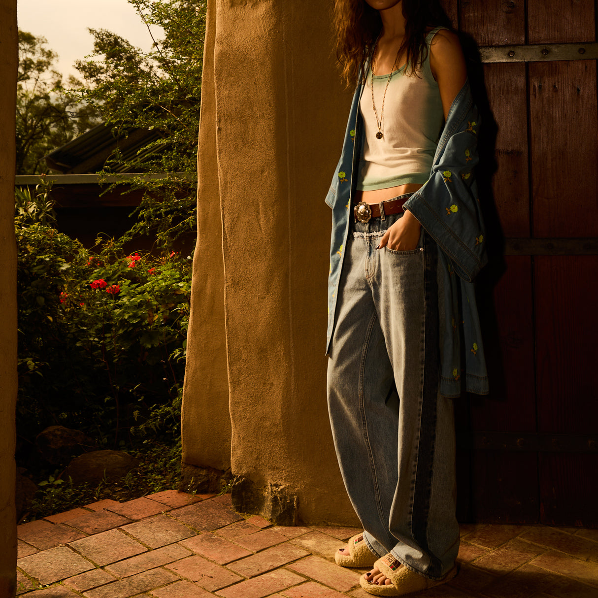 Anneliese Denim Robe - Peridot
