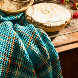 Frances Waffle Tea Towel - Turquoise