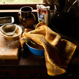 Frances Waffle Tea Towel - Ochre