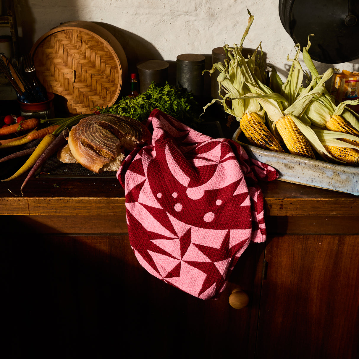 Nora Tea Tea Towel - Dahlia