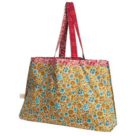 Magnolia Reversible Cotton Tote Bag - Poppy
