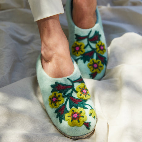 Marie Felt Slippers - Jade Small