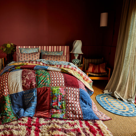 Kai Patchwork Bedcover - Garnet