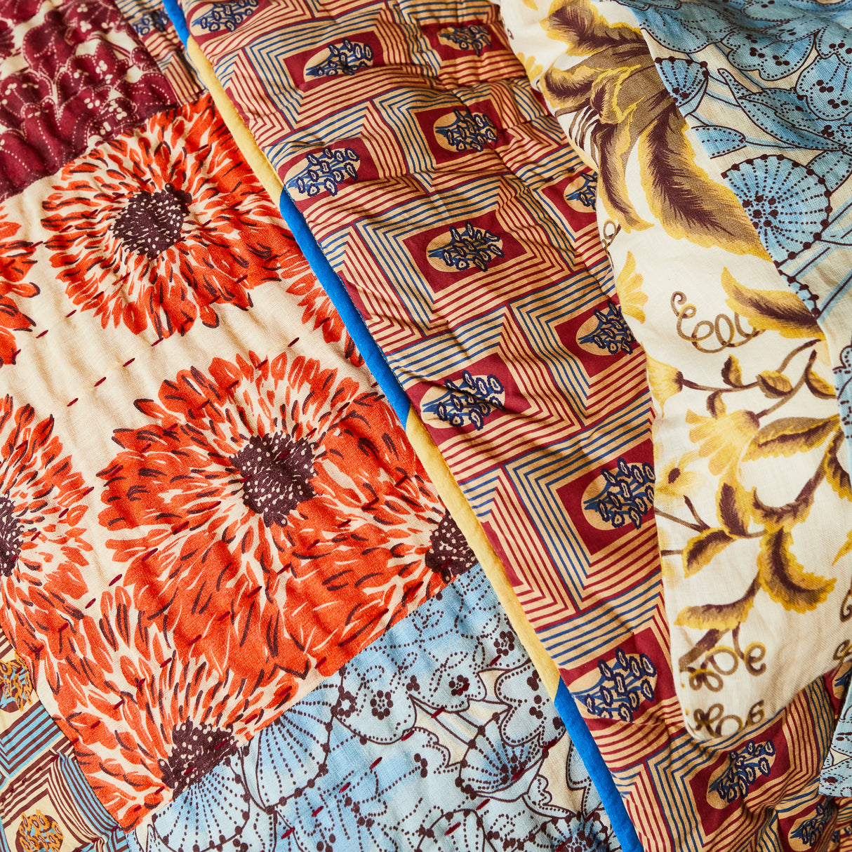 Clarice Patchwork Bedcover - Azure