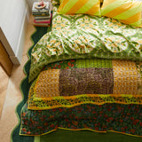 Clarice Patchwork Bedcover - Key Lime