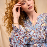 Lucia Frill Blouse - Cerulean