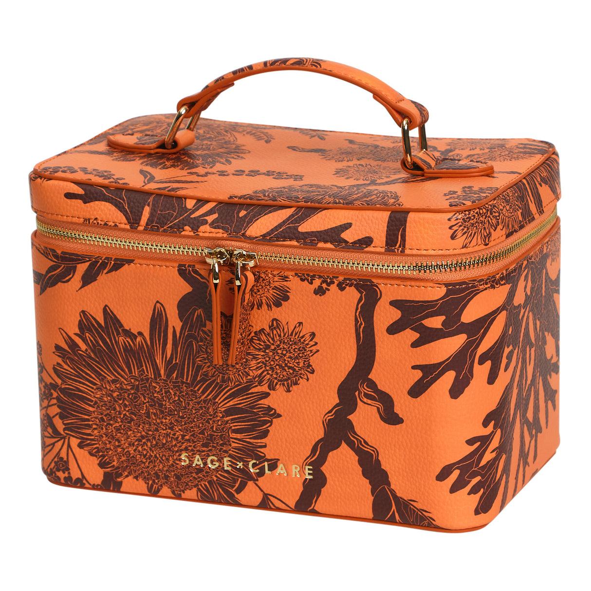 Delphine Large Vanity Case - Vivid Coral