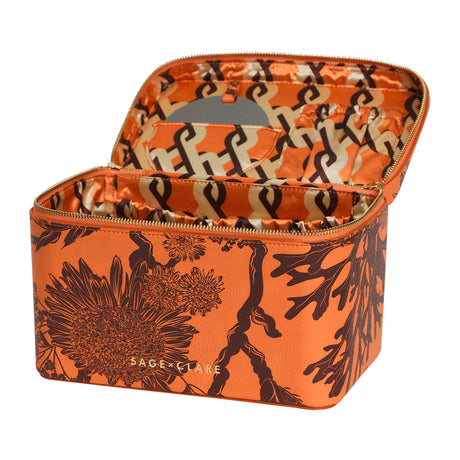 Delphine Large Vanity Case - Vivid Coral