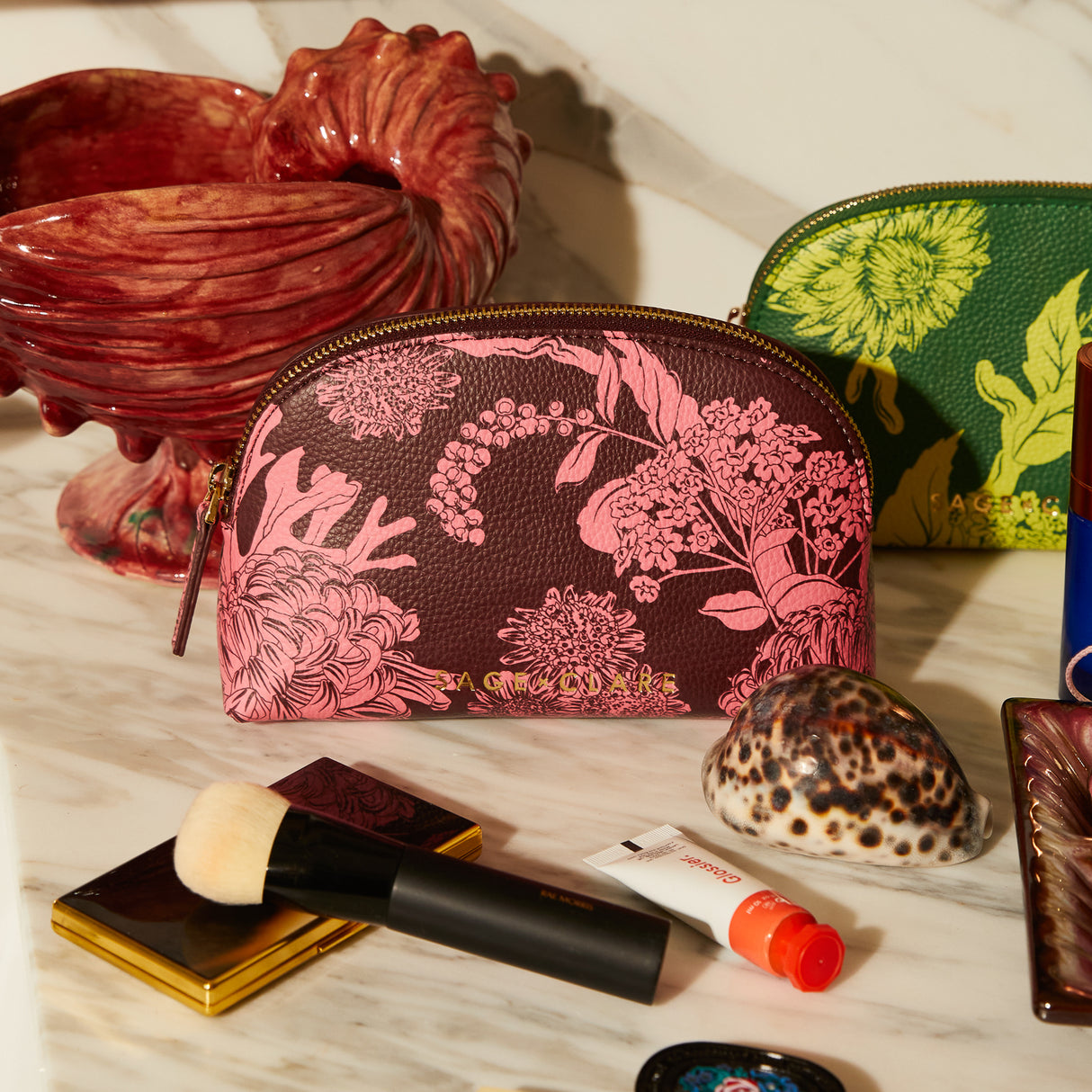 Delphine Cosmetic Pouch - Garnet