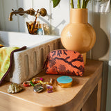 Delphine Cosmetic Pouch - Vivid Coral