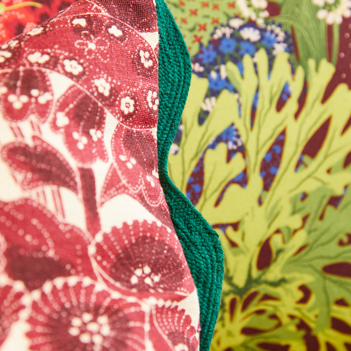 Lucia Embroidered Cushion - Crimson Feather Insert