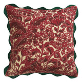 Lucia Embroidered Cushion - Crimson Feather Insert