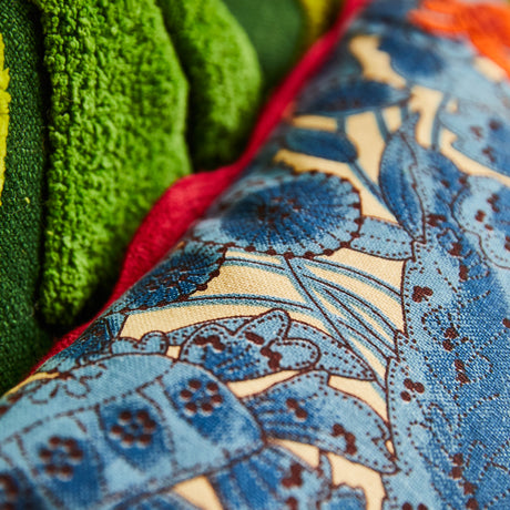 Lucia Embroidered Cushion - Cerulean Feather Insert