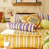 Selene Woven Bolster Cushion - Azure Feather Insert