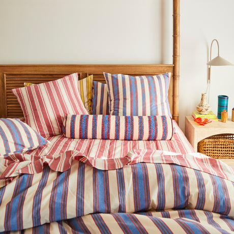 Selene Woven Bolster Cushion - Azure Feather Insert