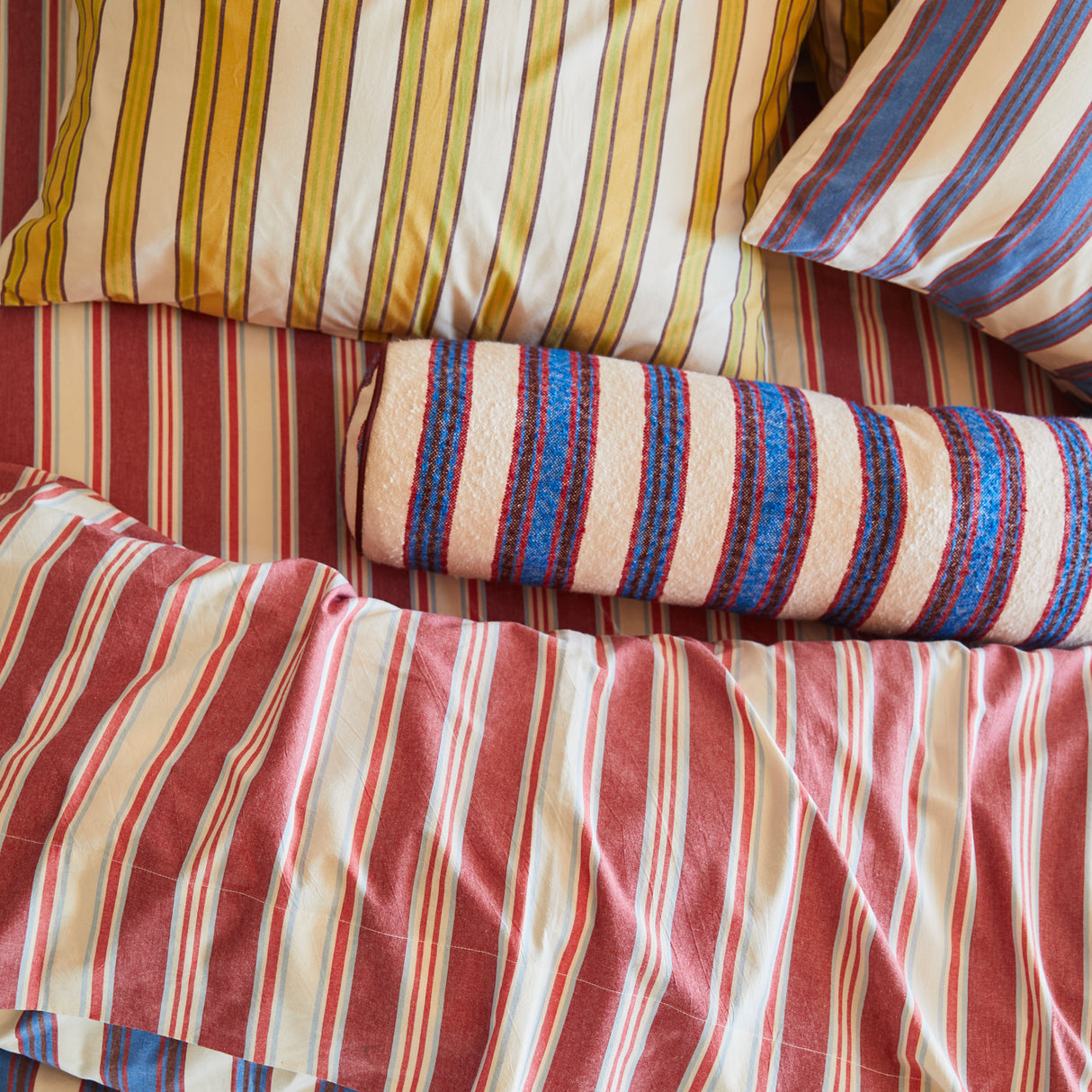 Selene Woven Bolster Cushion - Azure Feather Insert