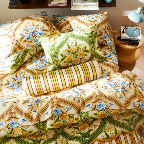 Selene Woven Bolster Cushion - Dune Feather Insert