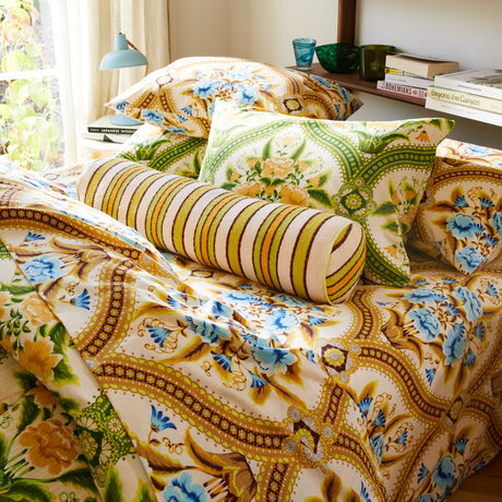 Selene Woven Bolster Cushion - Dune Feather Insert