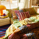 Selene Woven Cushion - Crimson Feather Insert