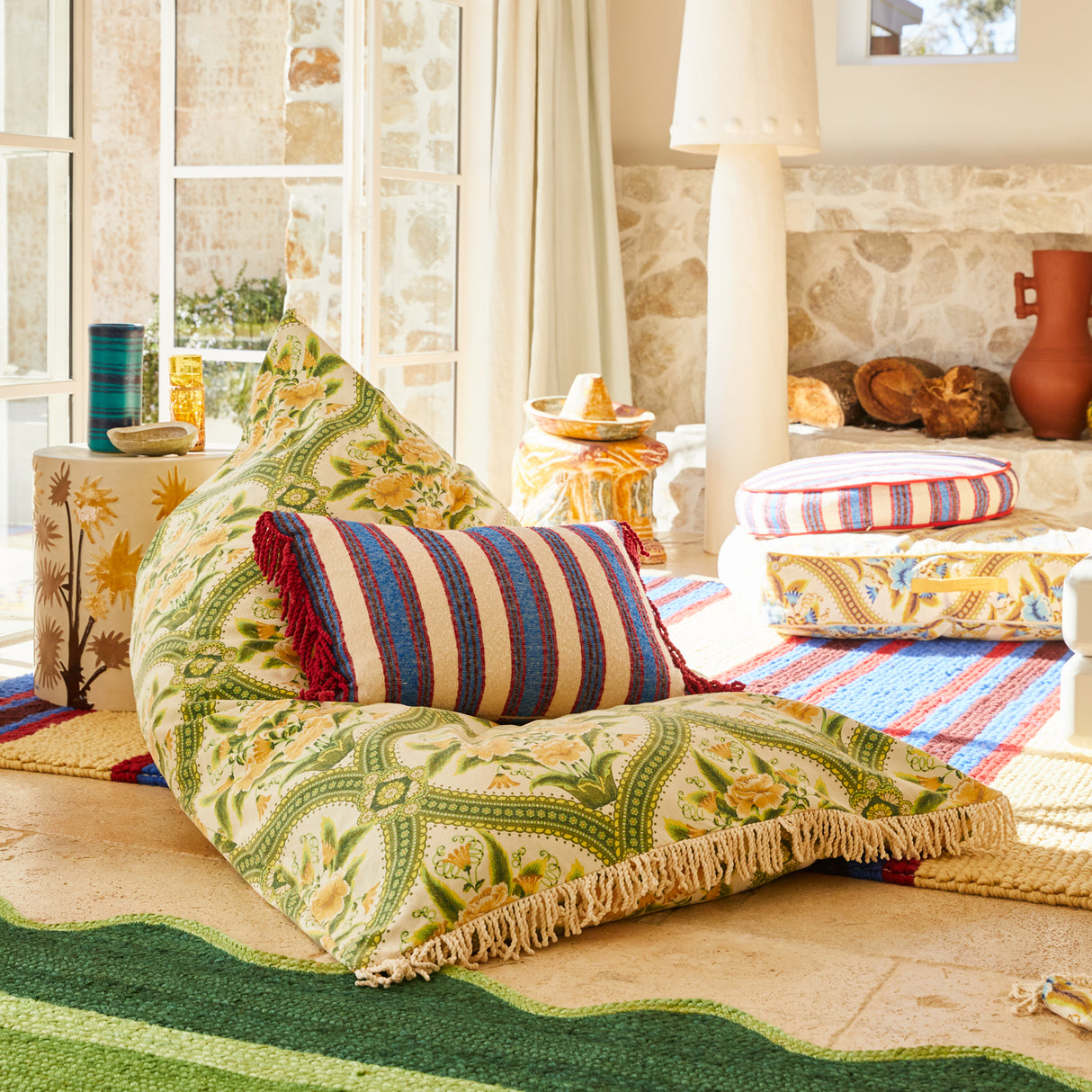 Selene Woven Cushion - Azure Feather Insert