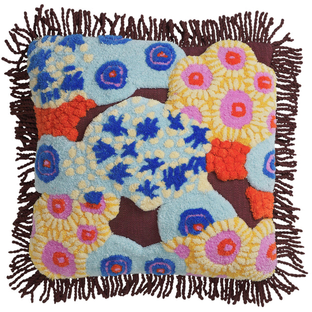 Cora Tufted Cushion - Garnet Feather Insert