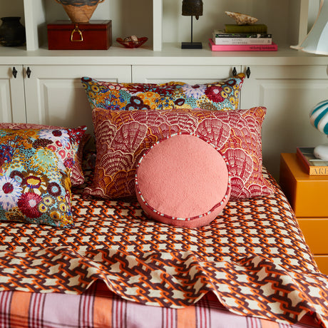 Delana Round Cushion - Hibiscus Feather Insert