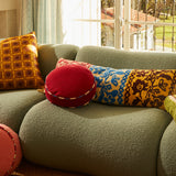 Delana Round Cushion - Crimson Feather Insert