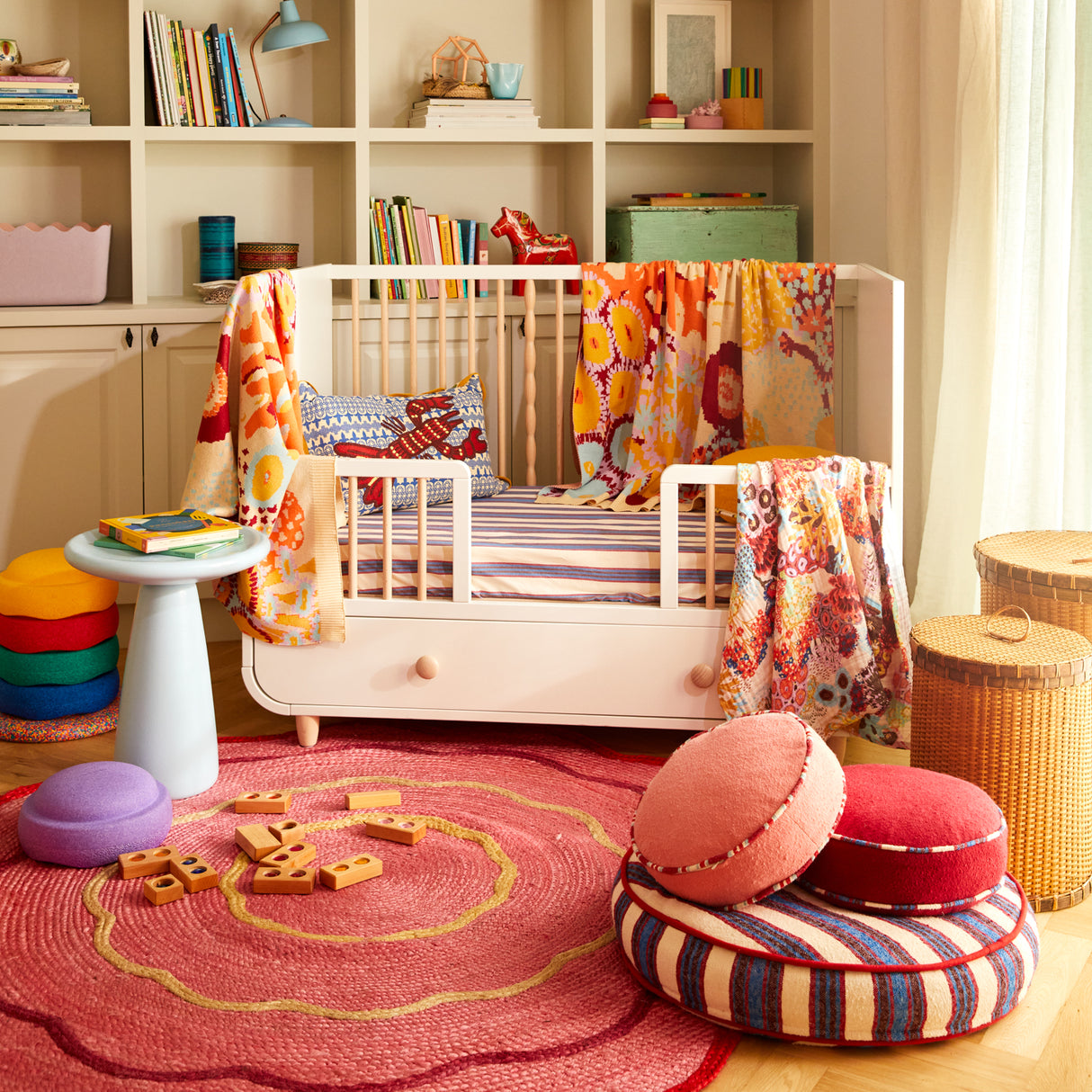 Delana Round Cushion - Crimson Feather Insert