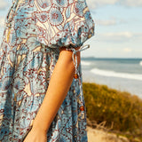 Lucia Tiered Maxi Dress - Cerulean