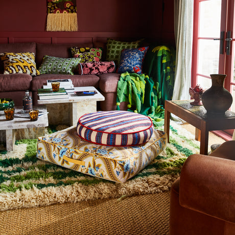 Selene Woven Floor Cushion - Azure