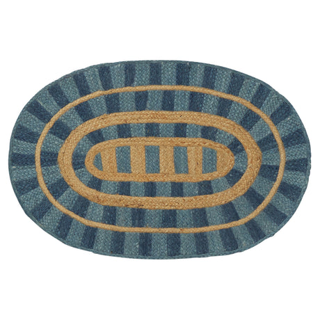 Fernanda Jute Mat - Cerulean