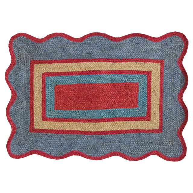 Melvie Jute Mat - Cerulean