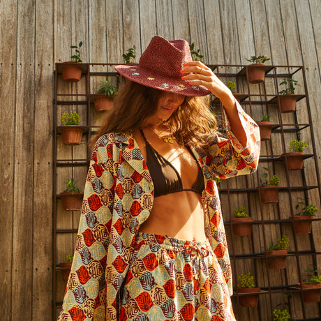 Luce Straw Hat - Garnet