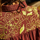 Vivianna Embroidered Shirt - Garnet
