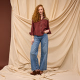 Vivianna Embroidered Shirt - Garnet