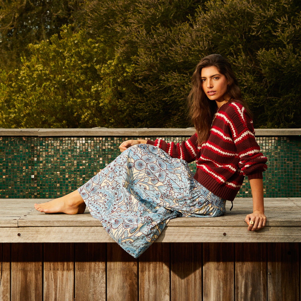 Lucia Maxi Skirt - Cerulean